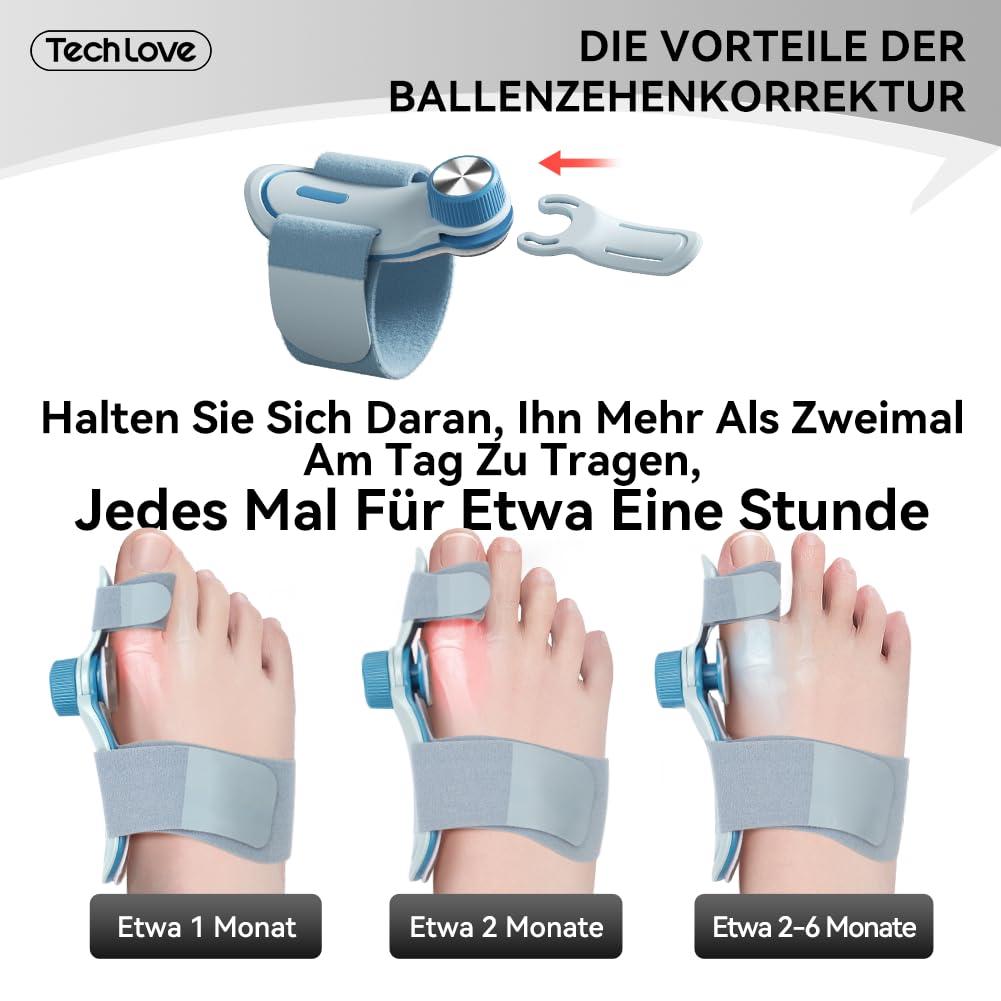 Hallux Valgus Schiene 2 Stück | Zehen Korrektor Mit Verstellbarem Winkel