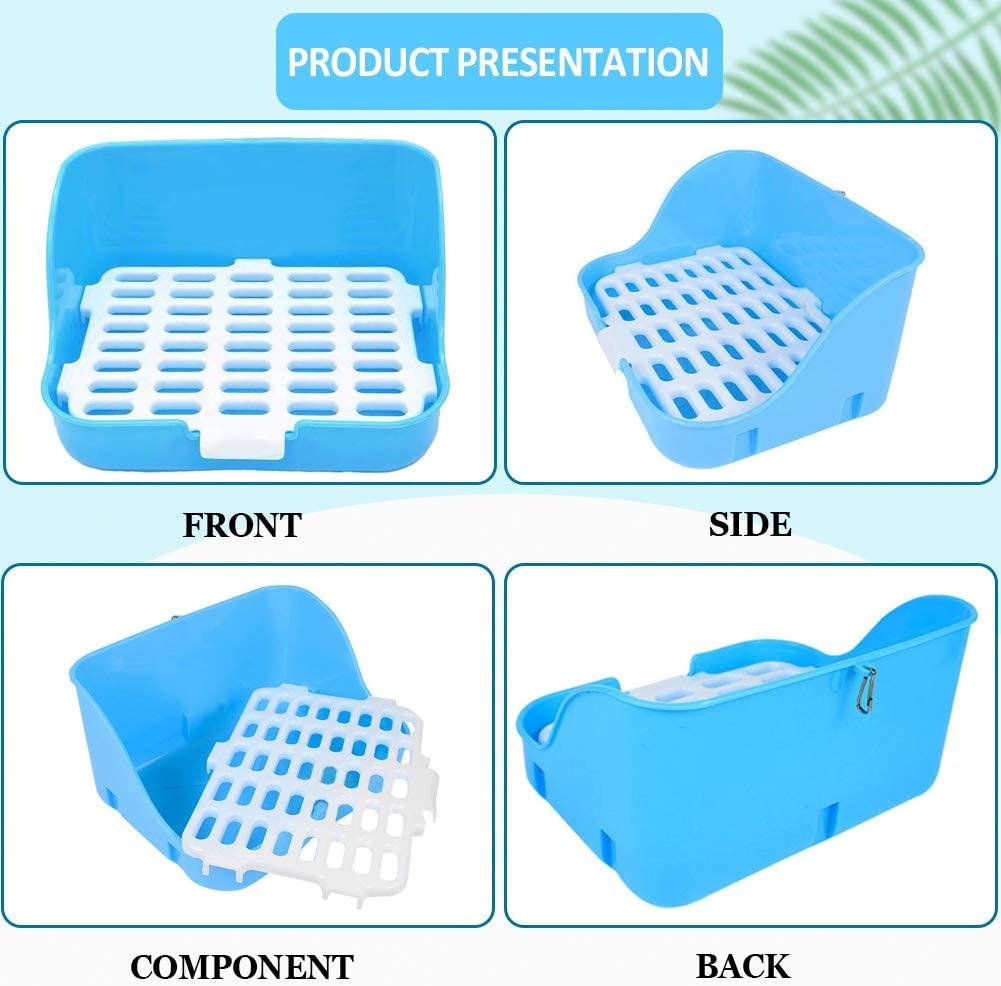 Rabbit Litter Box Potty Training Corner Pan with Grate for Adult Guinea