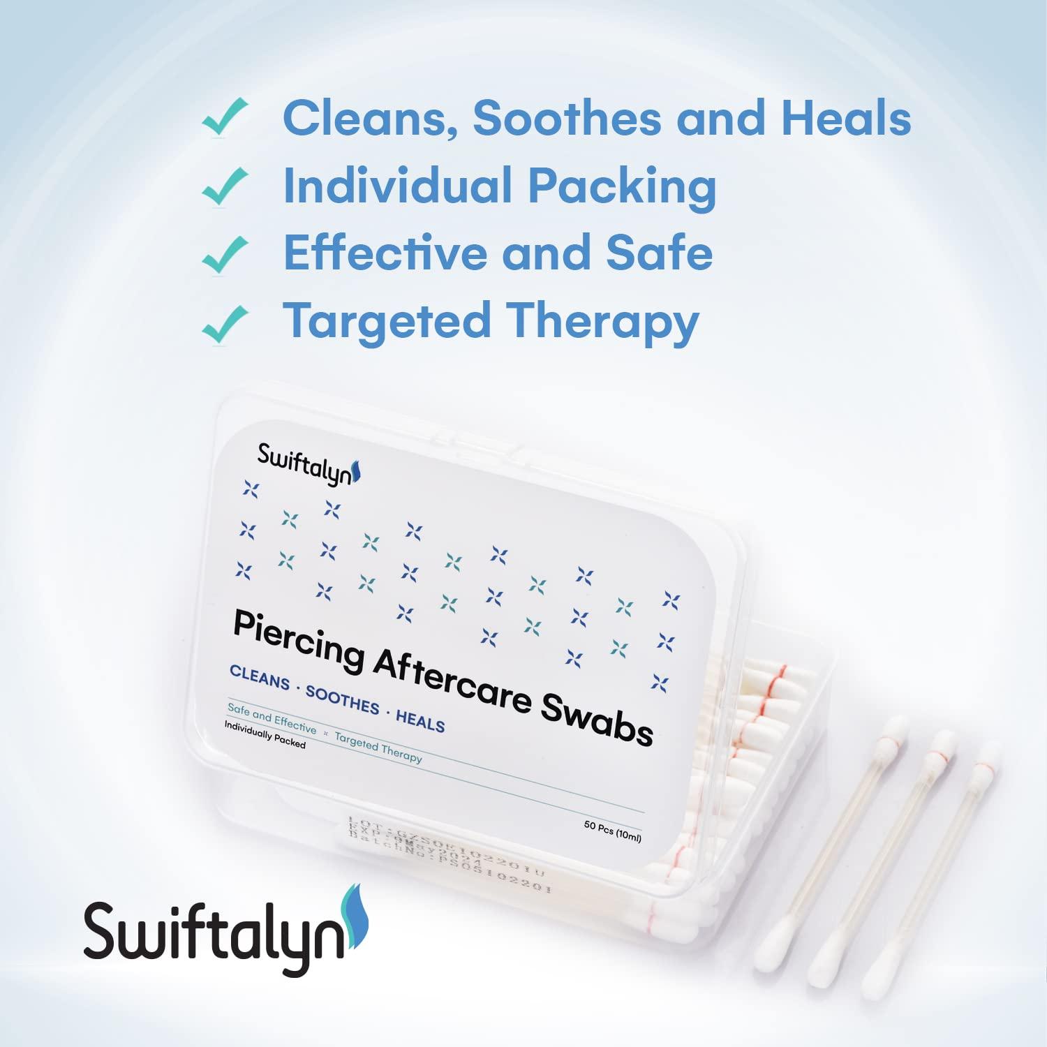 Swiftalyn Piercing Aftercare Kit 50Pcs Skincare Swabs for New