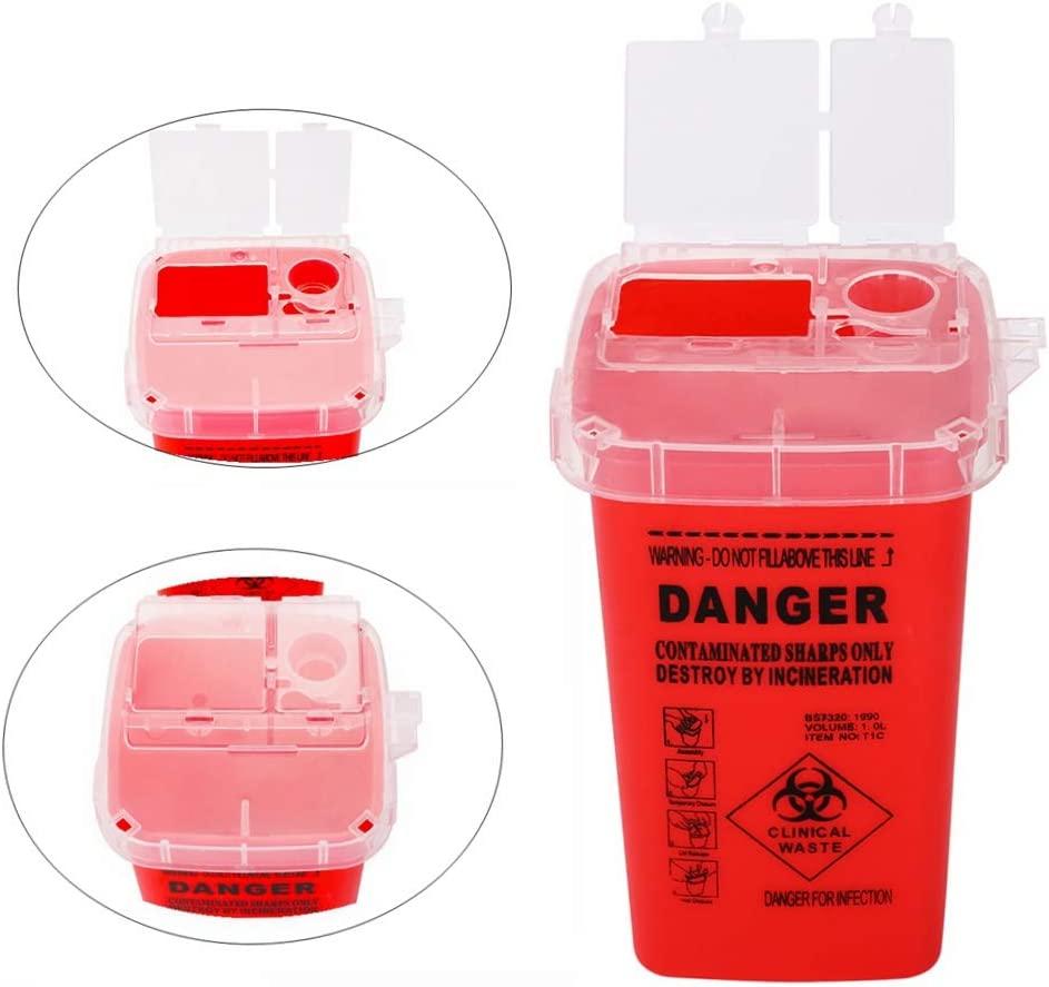Sharps Disposal Container,5 Pack Needle Disposal Container 1 Quart Size