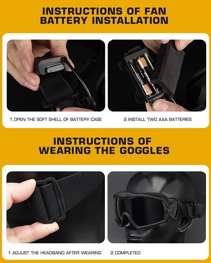 KODENOR Anti Fog Tactical Goggles with Fan for Cycling Hunting Hiking