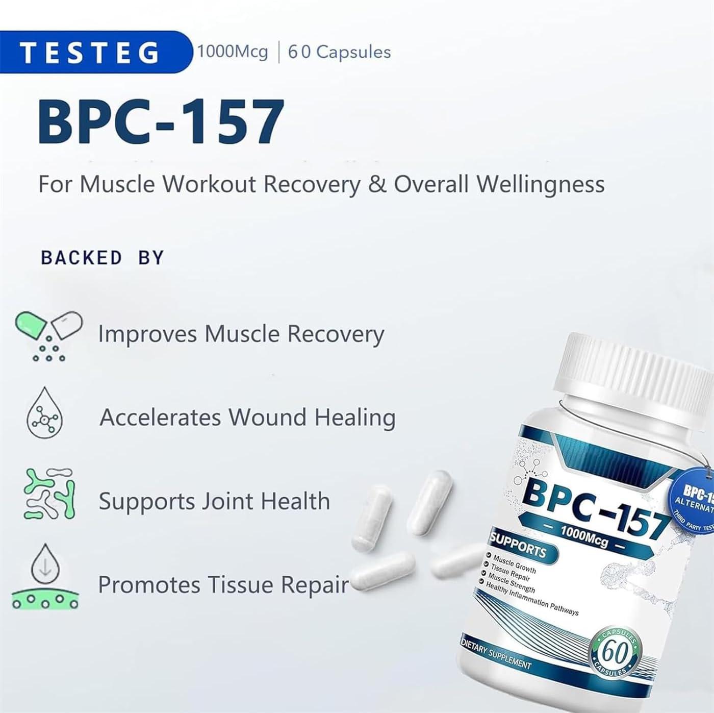 Bpc 157 Peptide Capsules 1000mcg Gluten Free Supplement 60 Capsules | Buy  Now with Express International Delivery