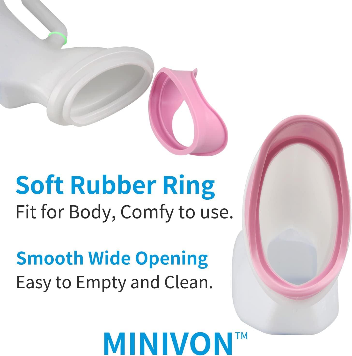 MINIVON Female Urinal for Women 32oz/1000mL Pee Bottle Bedside, Glow