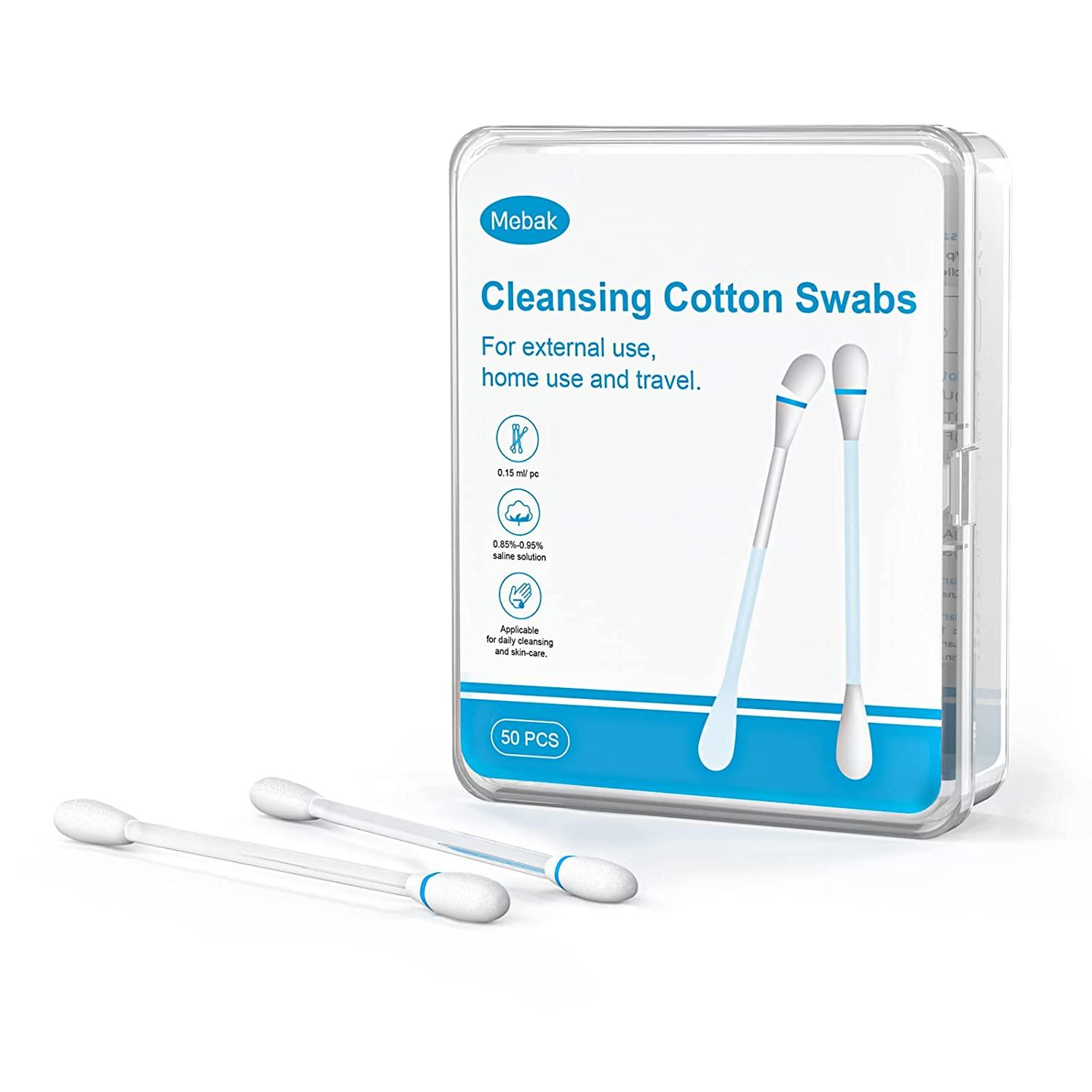 Mebak Piercing Aftercare Swabs with Sterile Saline for Ear, Nose, Belly