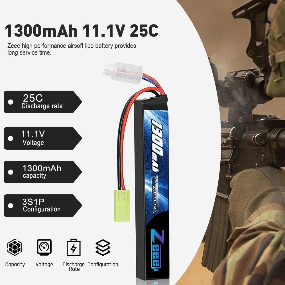 Batterie Airsoft 2 sticks lipo 2s 7.4v 1300mah 25c t-dean