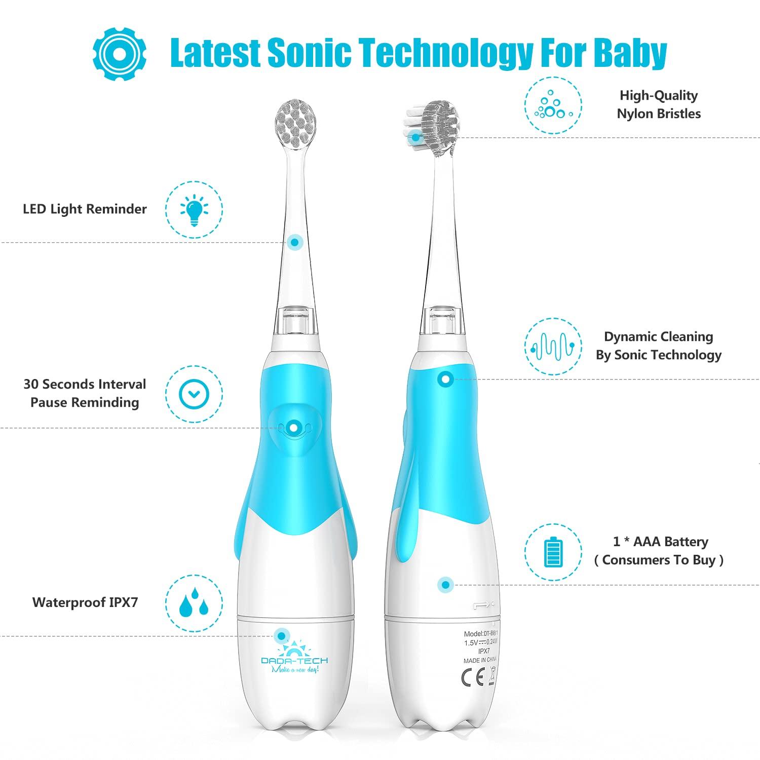 Baby Electric Toothbrush, Toddler Teeth Brushes with Smart LED Timer