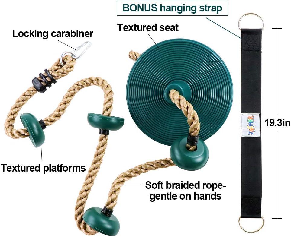 Climbing Rope with Platforms, Disc Swing Seat Set Bonus