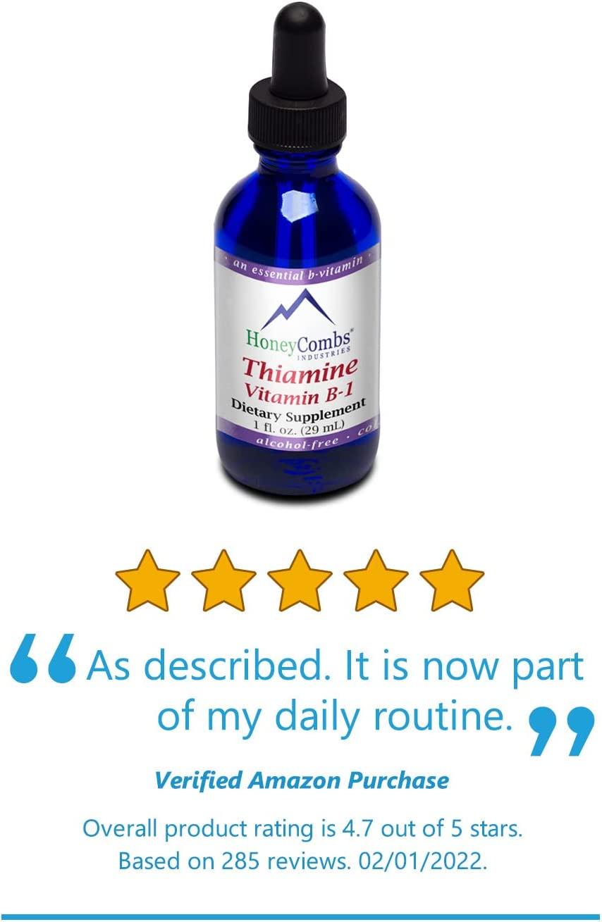 High Potency Vitamin B1 (Thiamine) Drops Vegan AlcoholFree Liquid