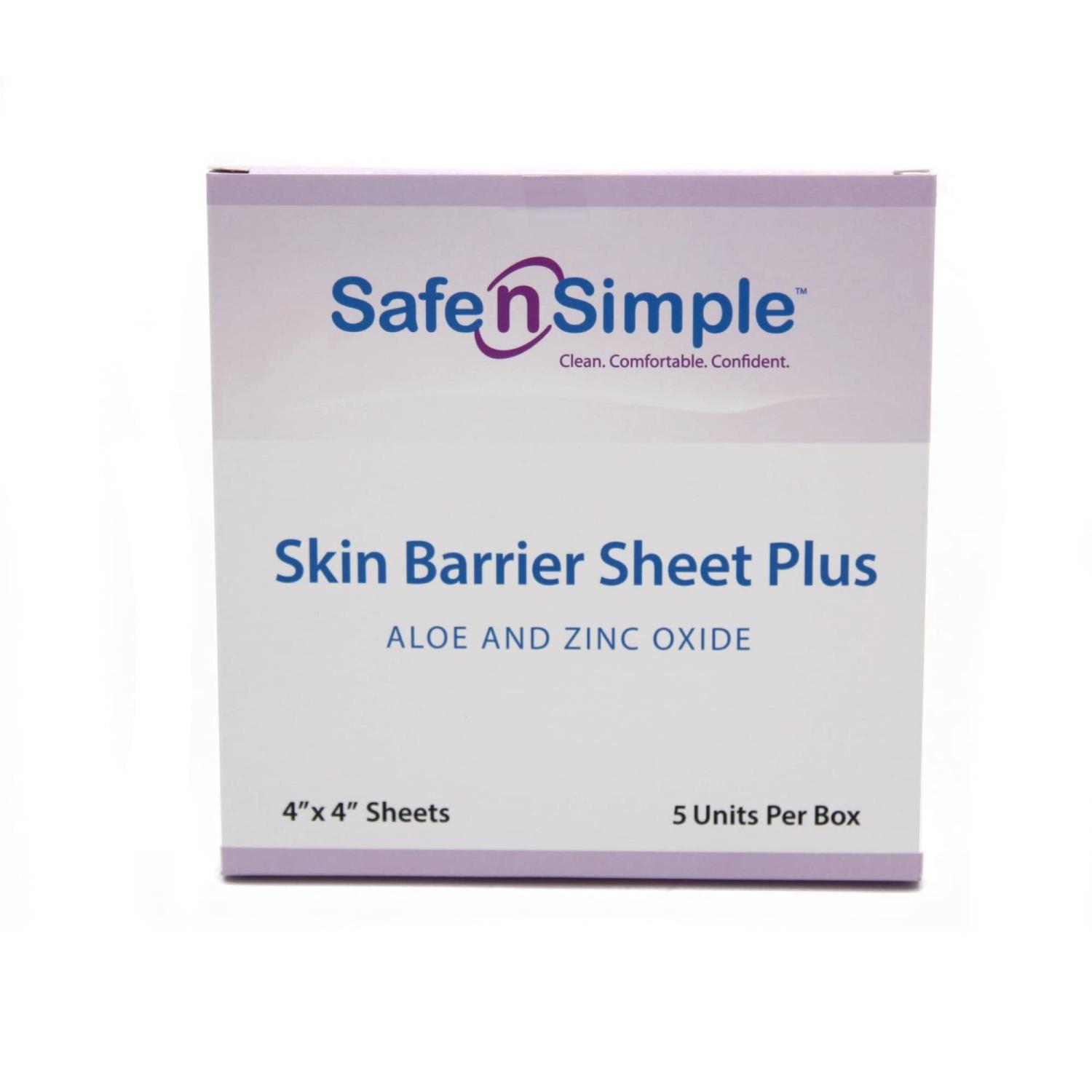 Safe n' Simple Skin Barrier Sheets with Aloe and Zinc Oxide 4 x 4