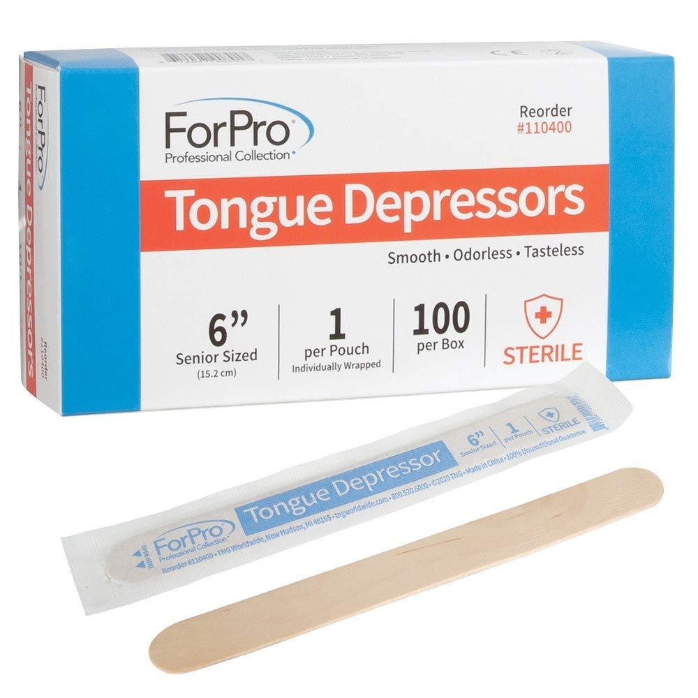ForPro Professional Collection Senior Tongue Depressors, Large Wax