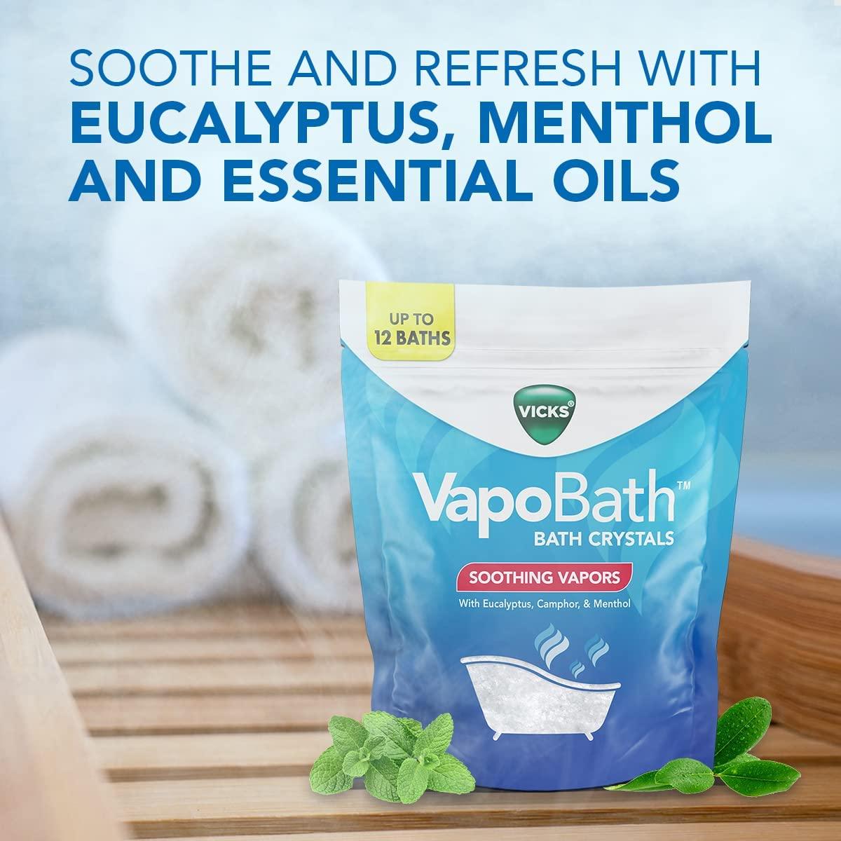 Vicks VapoBath, Bath Crystals, Bath Bomb, NonMedicated Bath Salts