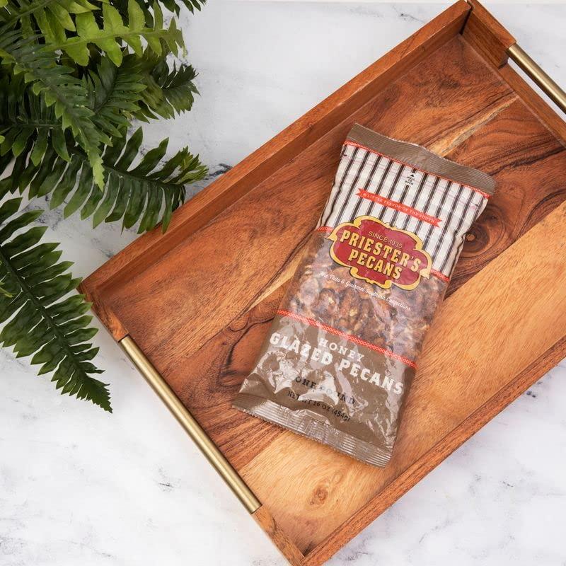 PRIESTER'S Honey Glazed Pecan Pieces USA Grown Natural Pecans for