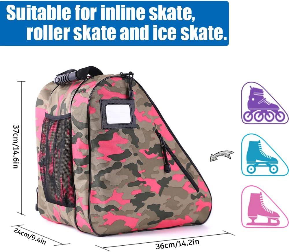 DJFOG Kids Skating Bag, Roller Skate Bag, Roller Skate Backpack, Ice Skating Inline Skate Storage Bag, Professional Roller Skate Shoulder Bag, Pink, M DJFOG Kids Skating Bag, Roller Skate Bag, Roller Skate Backpack, Ice Skating Inline Skate Storage Bag, Professional Roller Skate Shoulder Bag, Pink, M