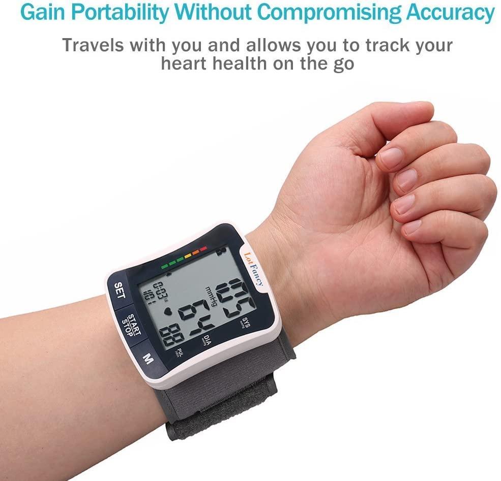 Wrist High Blood Pressure Monitor BP Cuff Gauge Heart Rate
