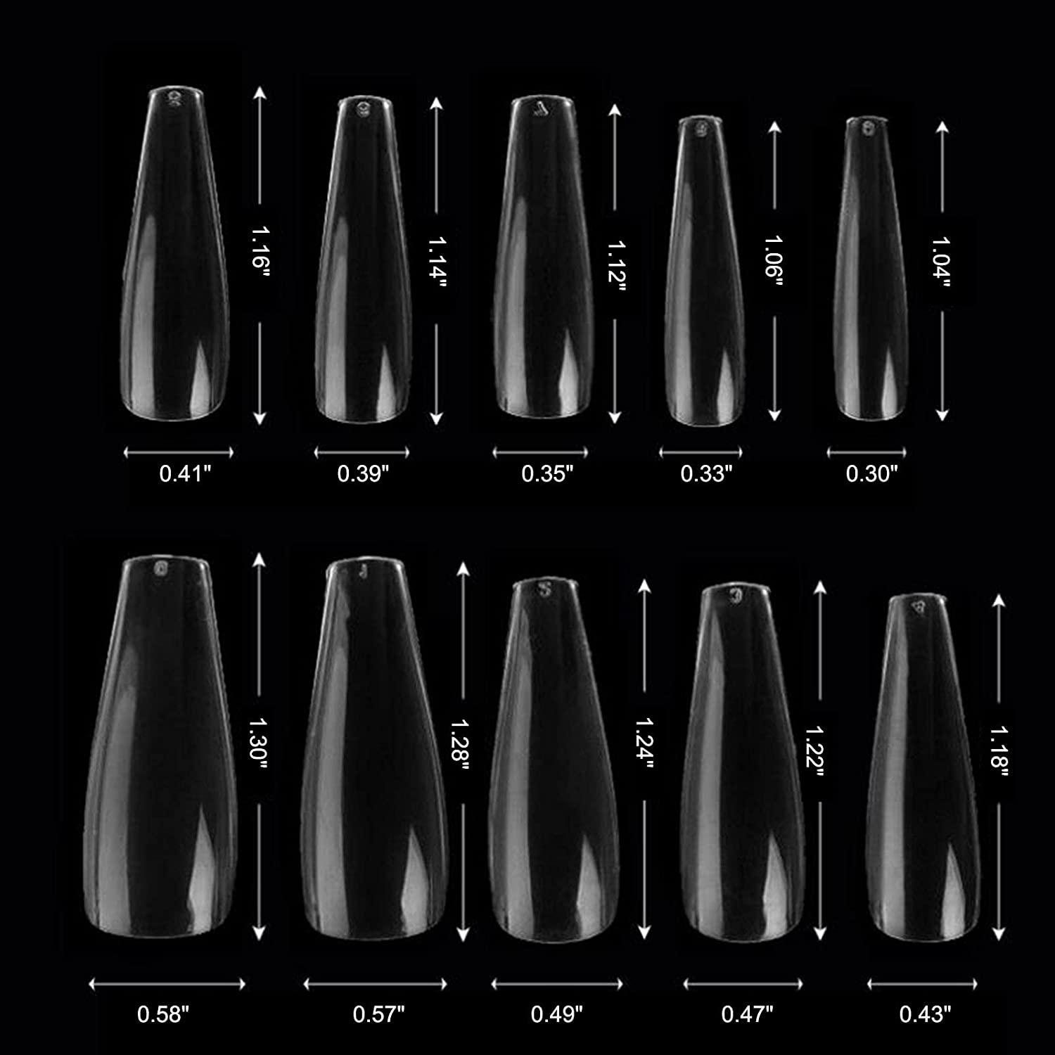 Acrylic Coffin Nail Tips Coffin False Nails Full Cover Ballerina Shape
