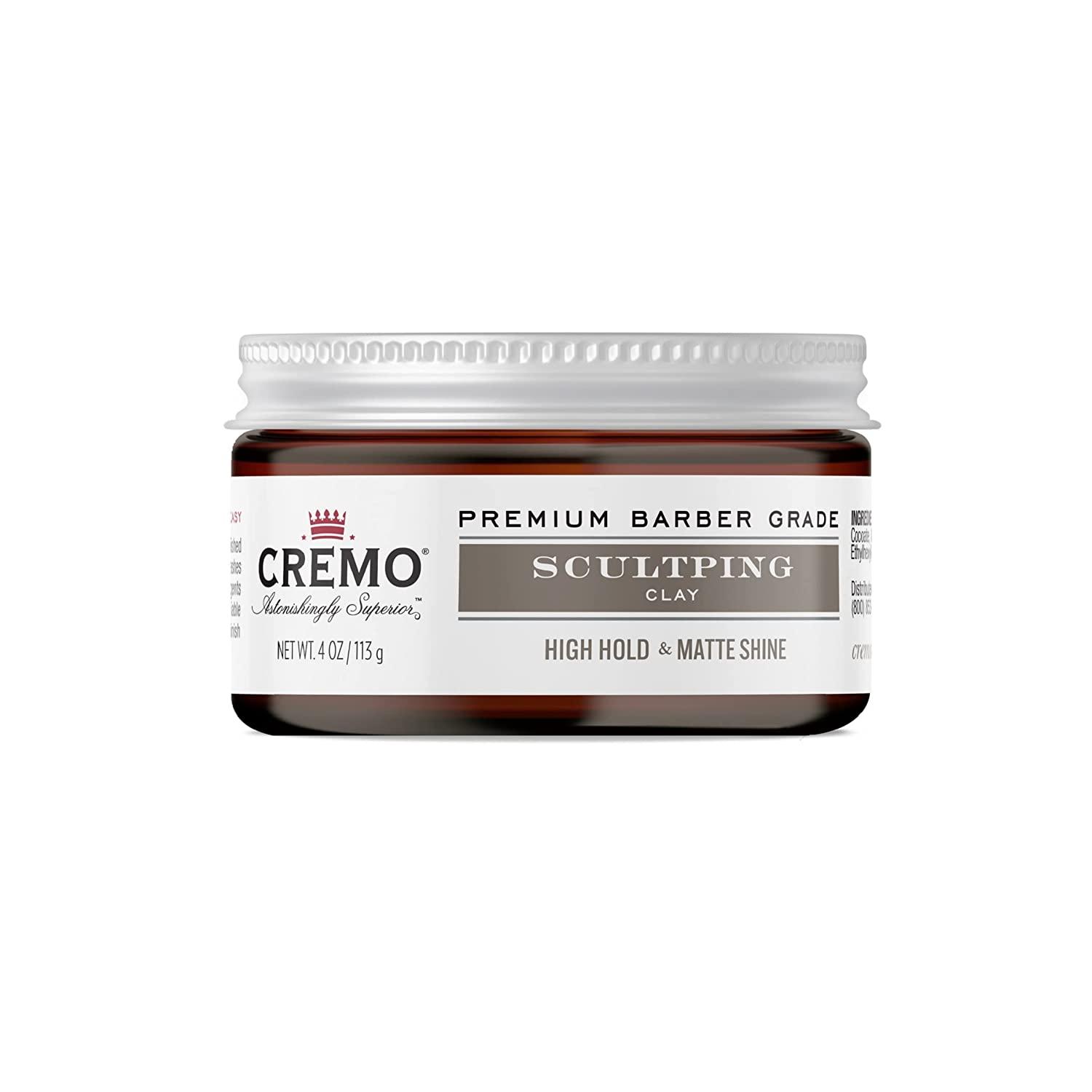 Cremo Premium Barber Grade Hair Styling Sculpting Clay, High Hold