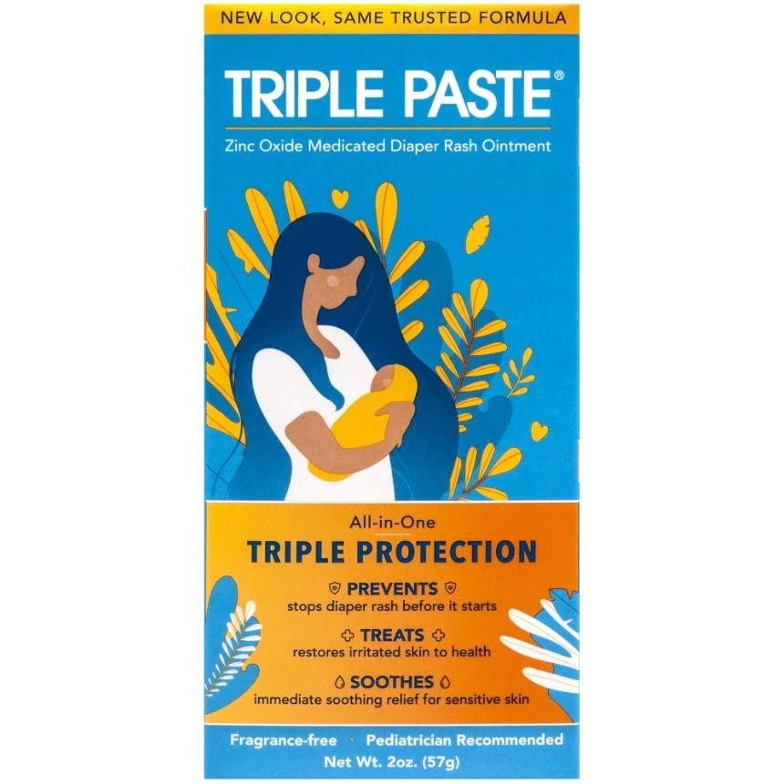 Triple Paste Diaper Rash Cream for Baby - 16 oz Tub - Zinc Oxide Ointment  Treats