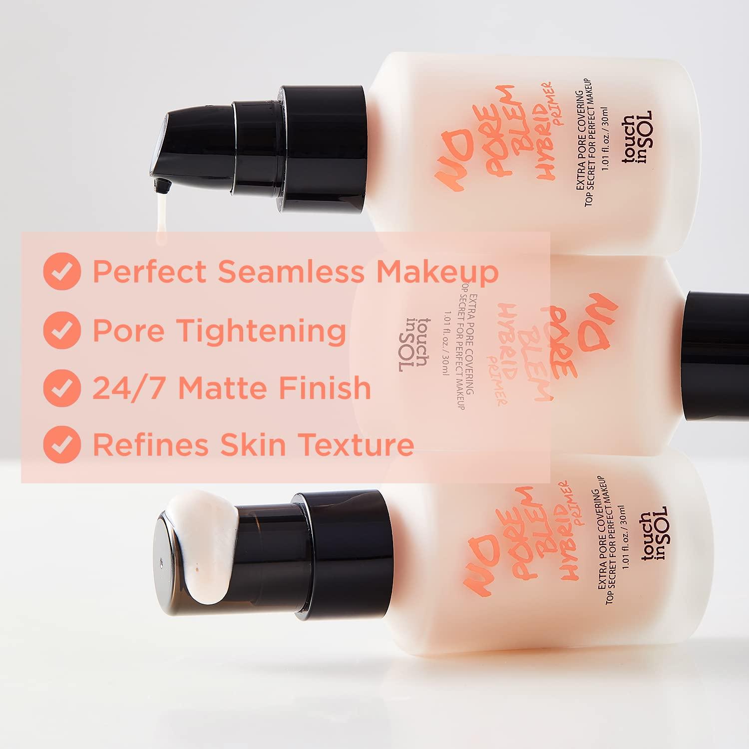 TOUCH IN SOL No Poreblem Hybrid Primer Extra Pore Covering 247 Matt Finish Sebum and Shine