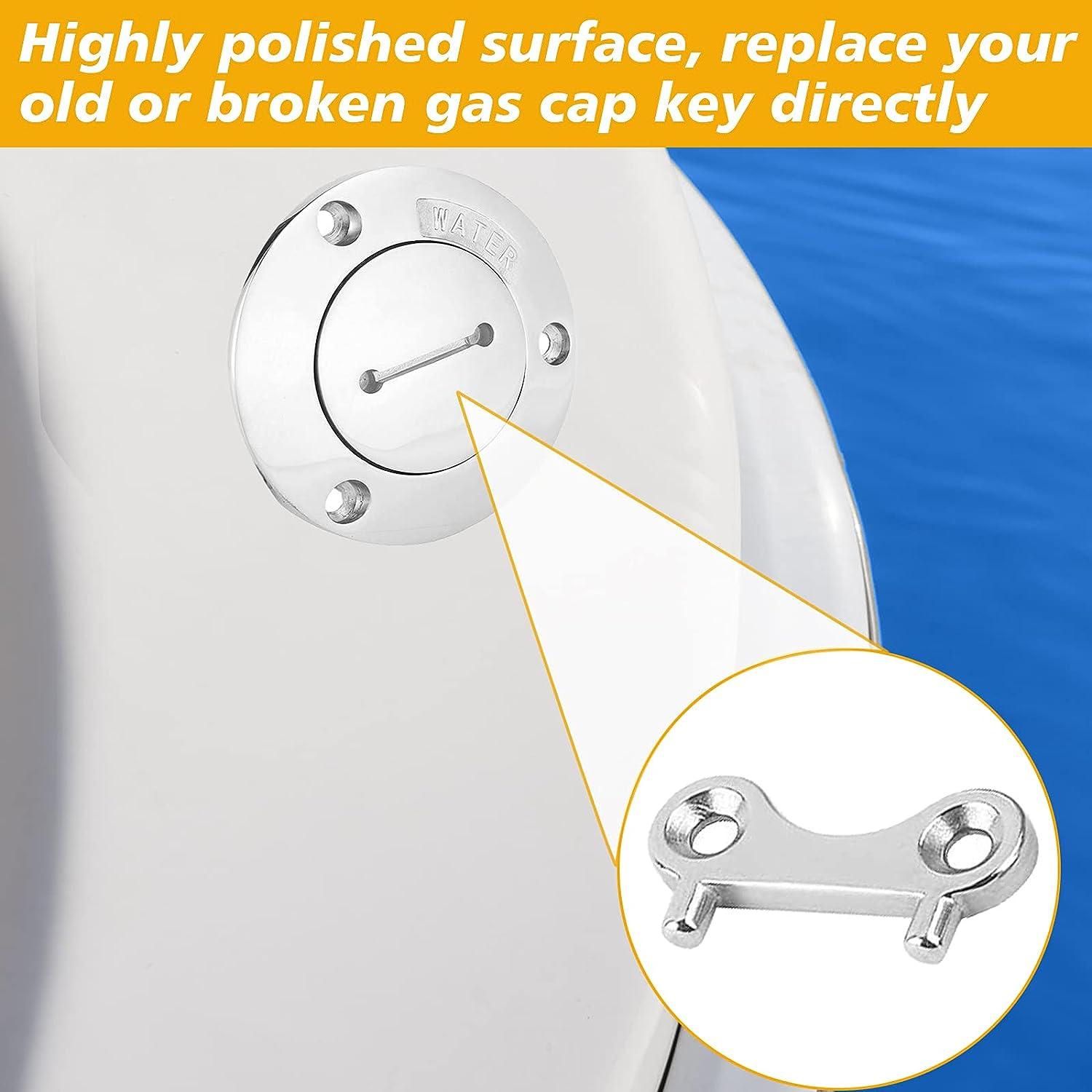 2 Pack Stainless Steel Boat Gas Cap Keys Marine Fuel Tank Key Set for