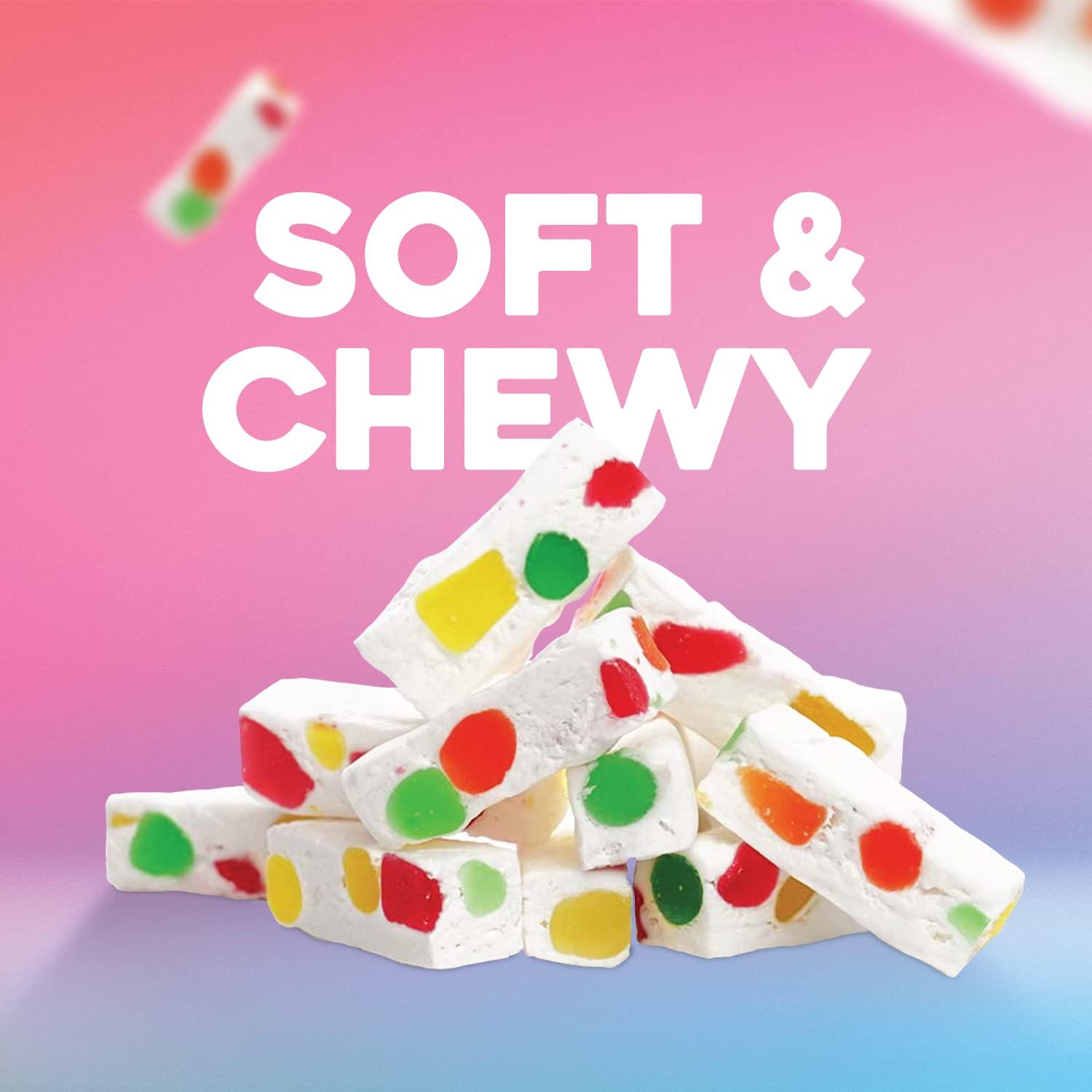 Golden Bonbon Italian Jujube Nougat Candy, Soft and Chewy With Fruity Jelly Beans Original