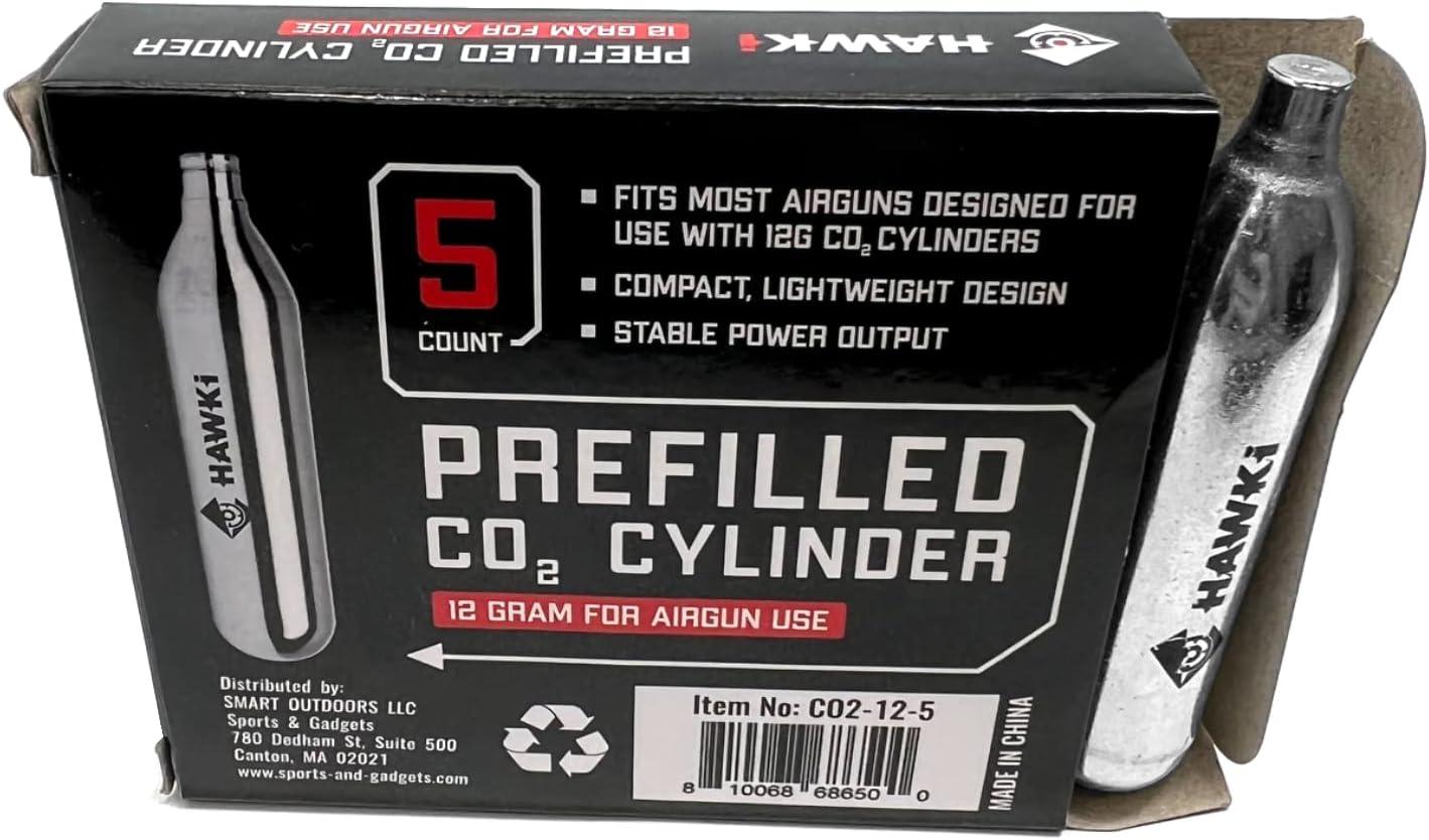 Hawki CO2 12 Gram Cartridges for use with Air Guns, BB Guns, Airsoft P –  Sports and Gadgets