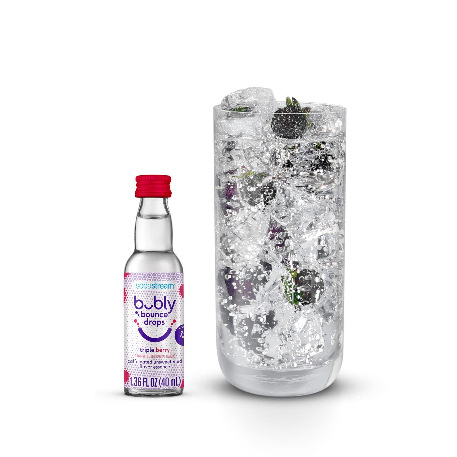 Gaia Soda Stream Maker White with Raspberry & Blackberry Bubly Drops
