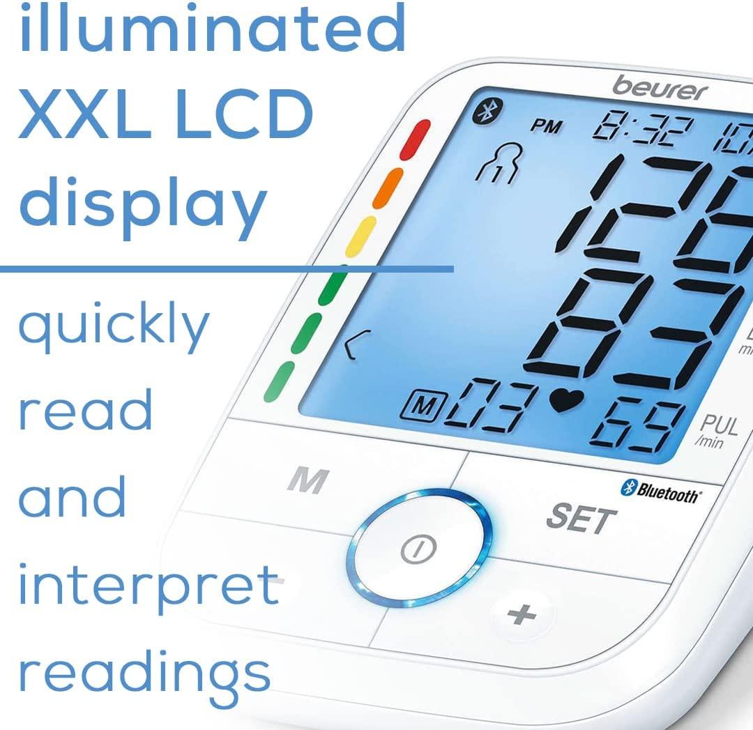 Beurer BM67 Upper Arm Blood Pressure Monitor with Large Cuff and Bluetooth Digital XL LCD