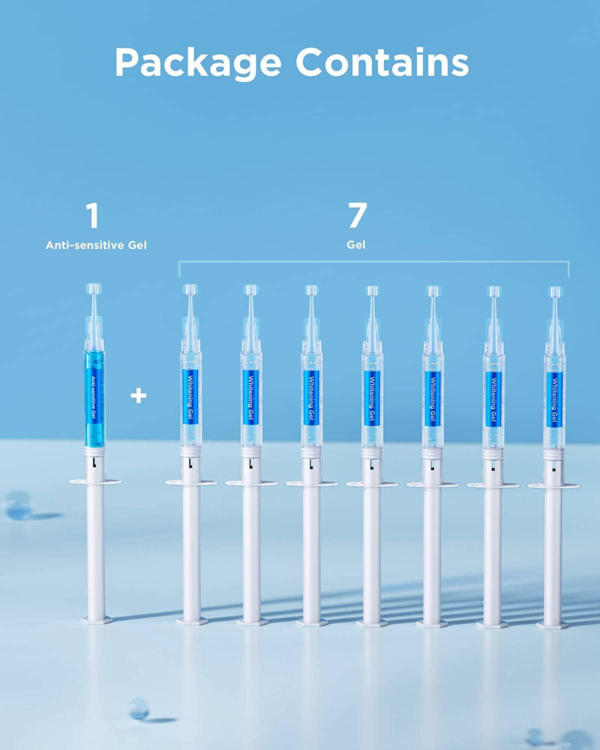 8 Pack Teeth Whitening Gel Syringes, 35 Carbamide Peroxide, Low