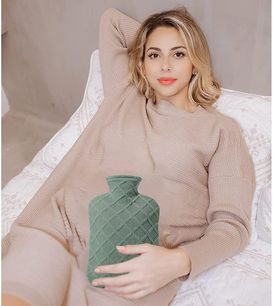 Hot Water Bottle with Soft Cover 1.8L Large Classic BPA Free Hot Water Bag for Neck