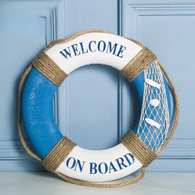 Fangoo 30CM Nautical Life Ring Decoration Nautical Decorative Life Ring  Beach Lifebuoy Decor Life Ring Wall Art for Home Wall Door Hanging  Decoration (Blue) - BigaMart
