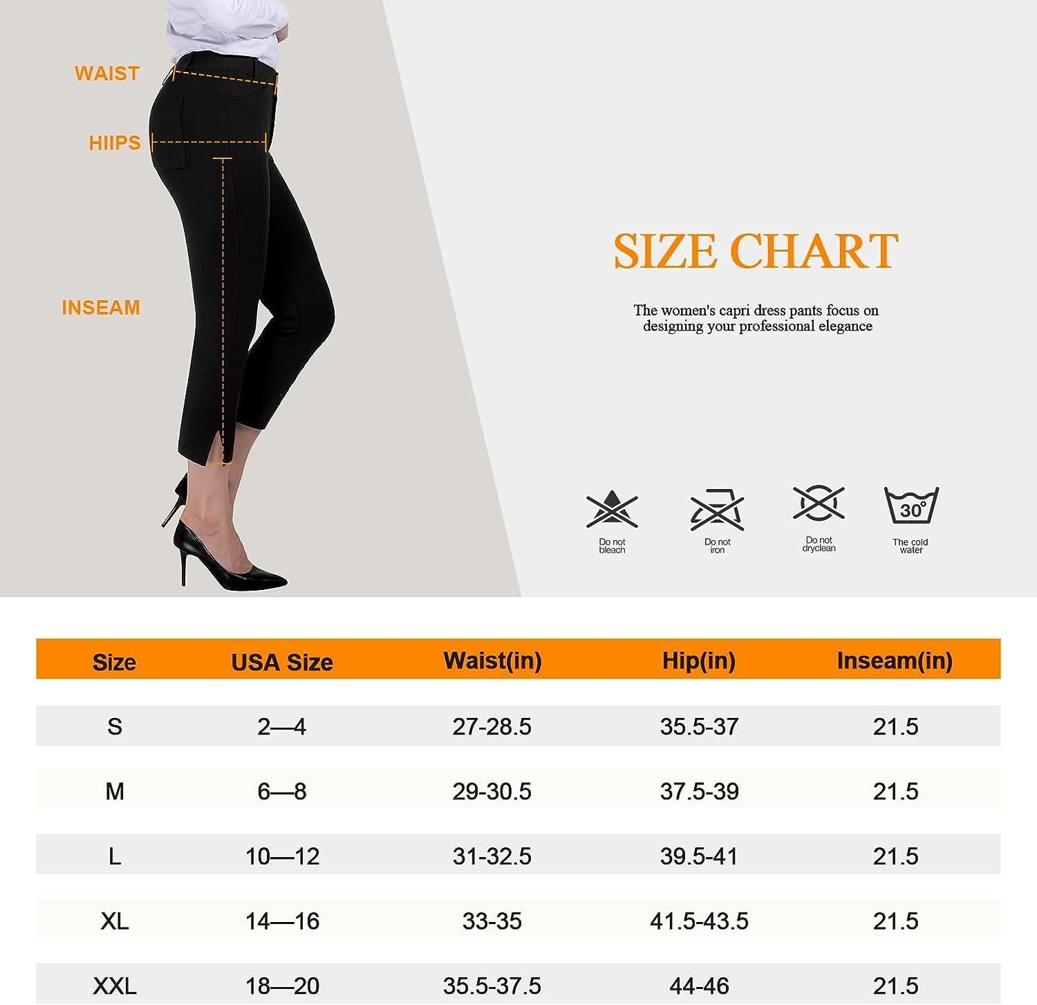 PUWEER Capri Pants for Women Dressy Business Casual Stretchy Slim