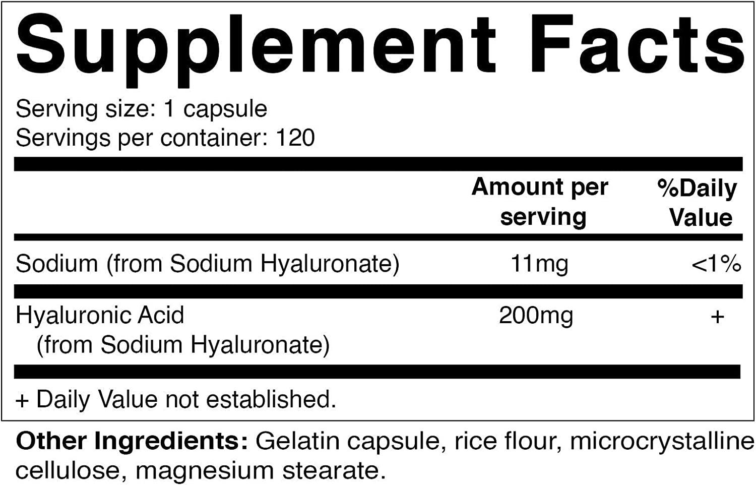 Vitamatic Hyaluronic Acid Supplements 200mg Supports Healthy