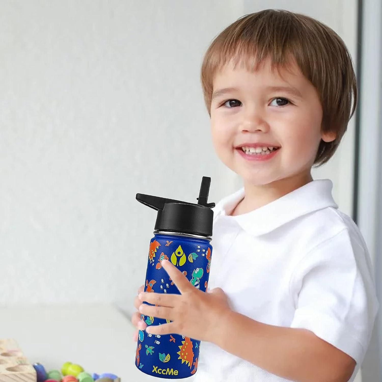XccMe Kids Stainless Steel Insulated Water Bottle 16oz with Straw Lid