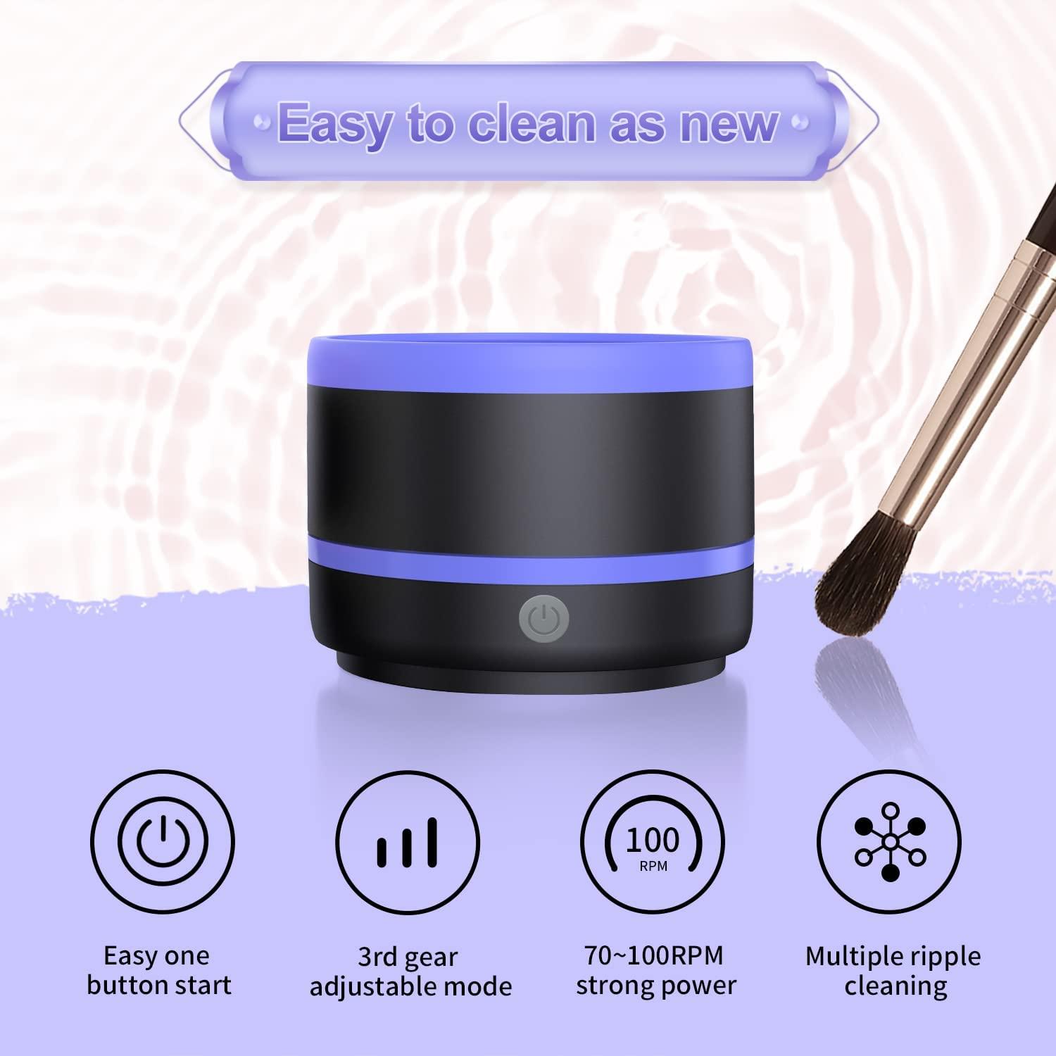 SOGUE Electric Makeup Brush cleaner with Silica gel mat bowl Portable  Automatic USB Type-C 5V 1A Cosmetic make up brush cleaner Machine Tools,  beauty brushs cleaner powered washer (blue)