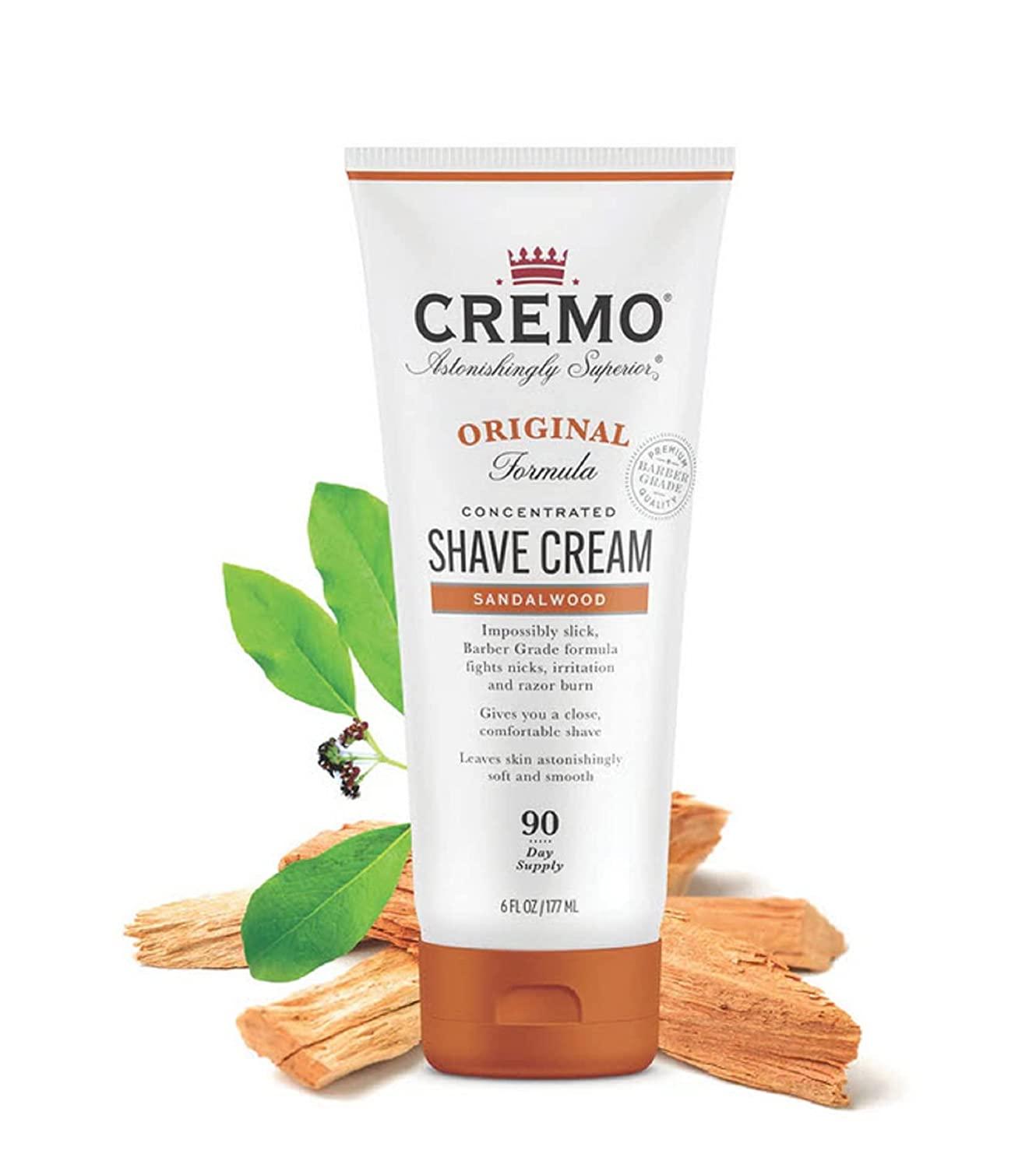 Cremo Sandalwood Shave Cream 6 fl oz Original Formula for Smooth Shaving