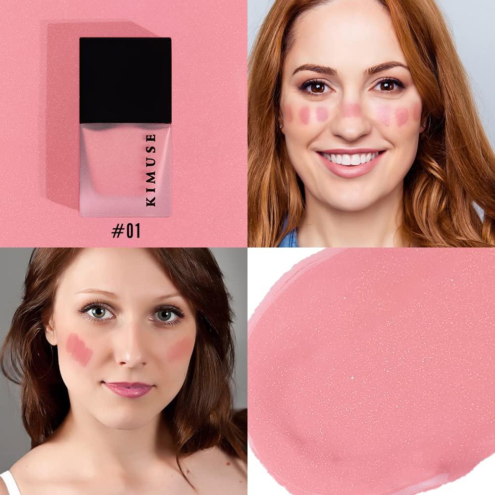 KIMUSE Cheek Gel Cream Liquid Blush Makeup, Lightweight Breathable Feel