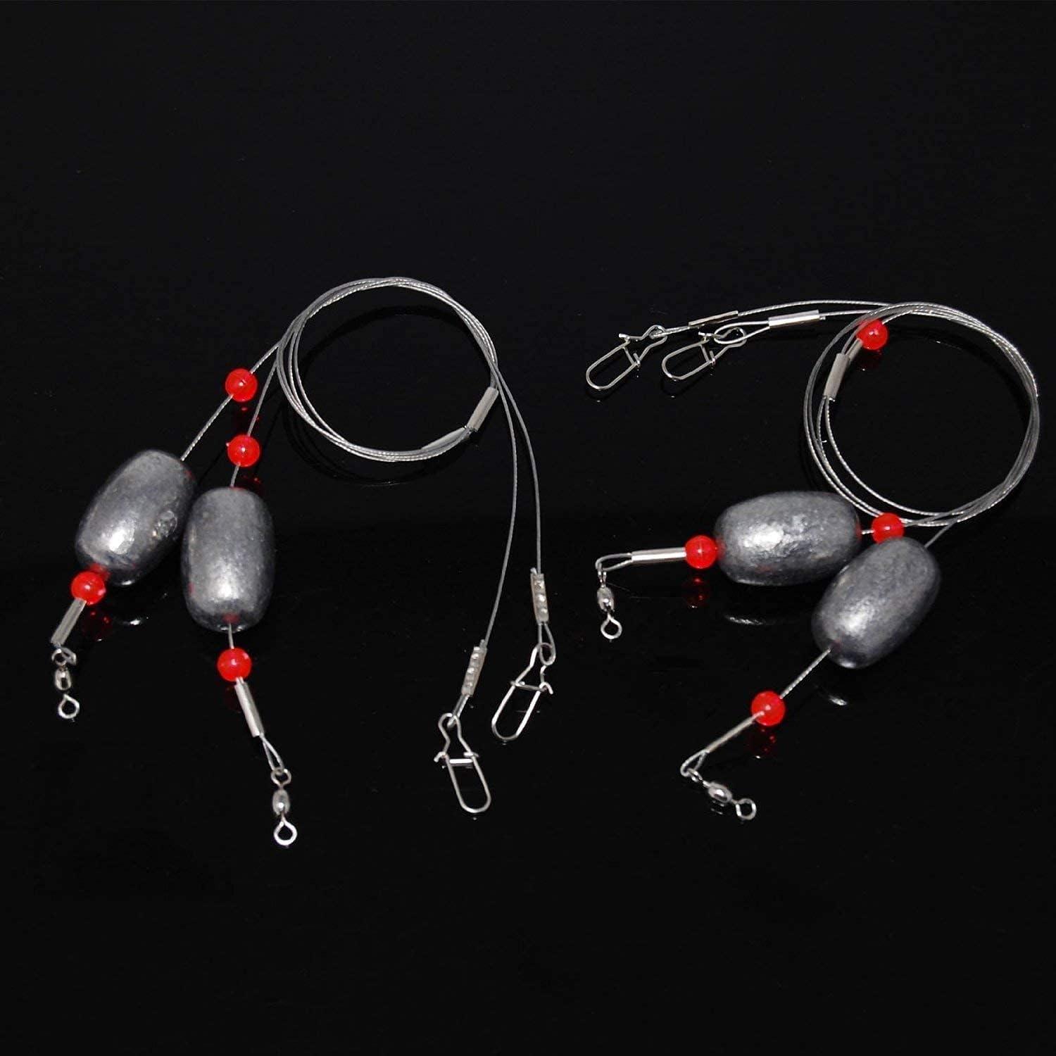 Fishing Egg Sinker Rigs Catfish Rig Ready Rigs with Sinker Jetty Rig  Flounder rig Fishing Grouper Rigs Swivel Stainless Steel Fishing Leader  Wire for Trout Drum Redfish and Bottom Fishing 4/8pcs 1