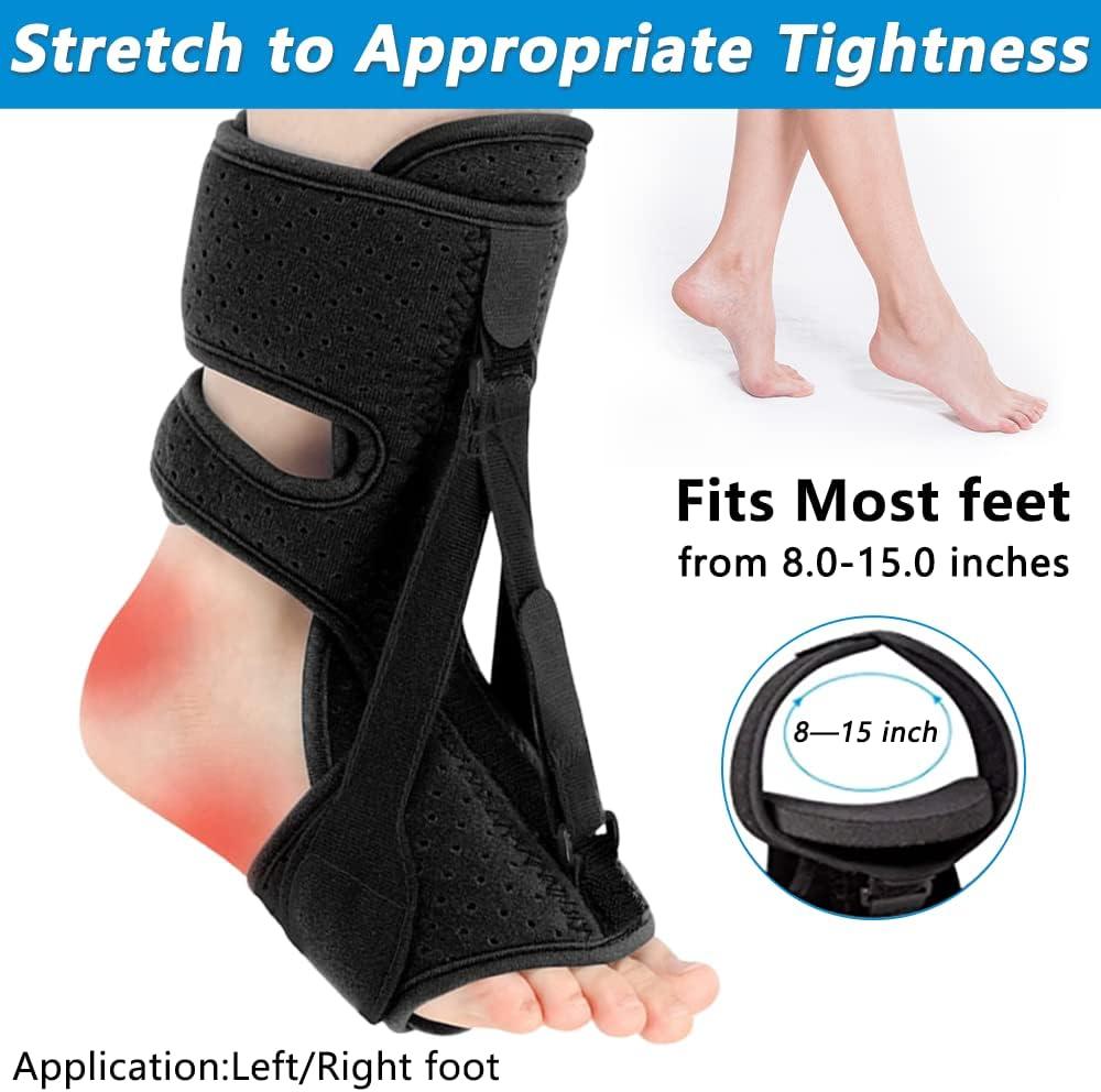 Plantar Fasciitis Night Splint Upgrade 3 Adjustable Straps with Soft
