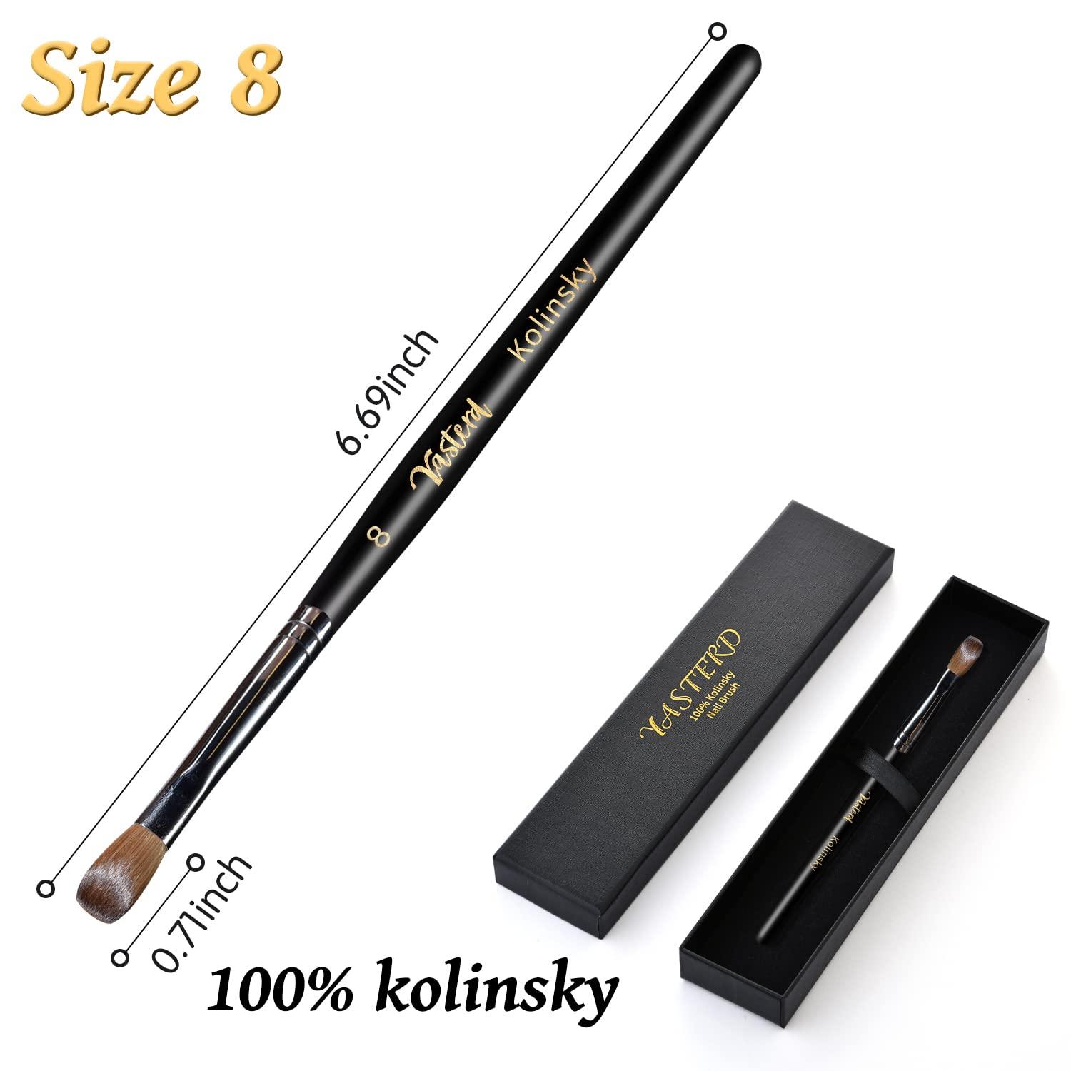 #8 100% Kolinsky Nail Brush (Clear)