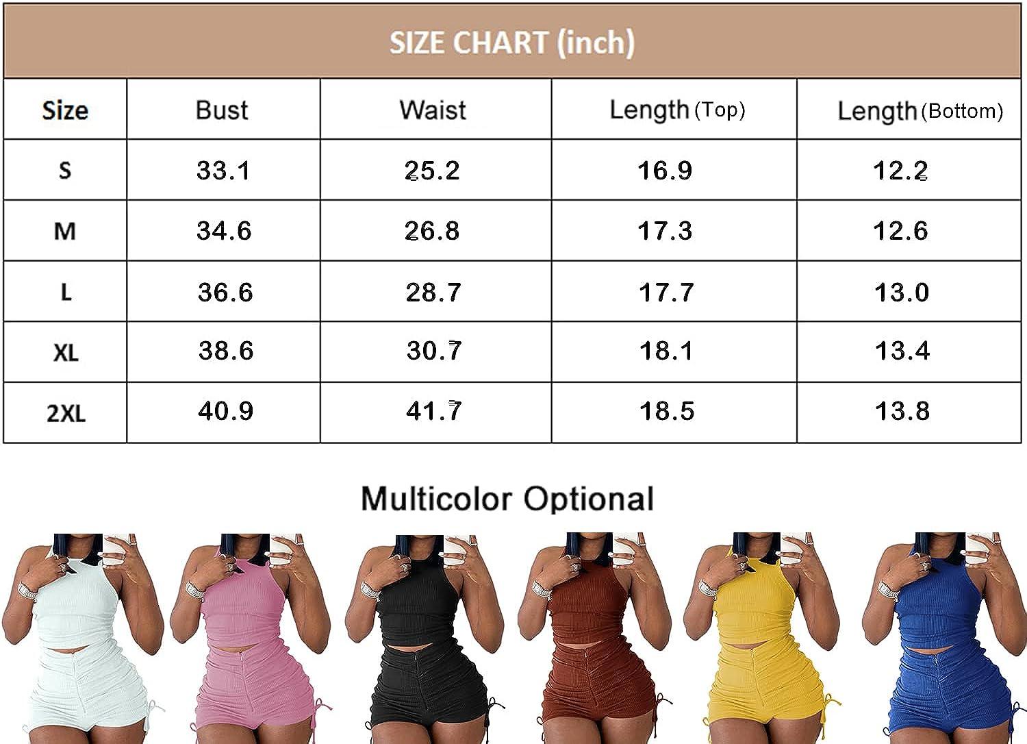 Summer Two Piece Outfits For Women Casual Stretchy Ribbed Tank Crop Top  Drawstring Ruched Shorts Set Workout Tracksuits Bathing Suit Cover up  Bikini Cover Ups Women 