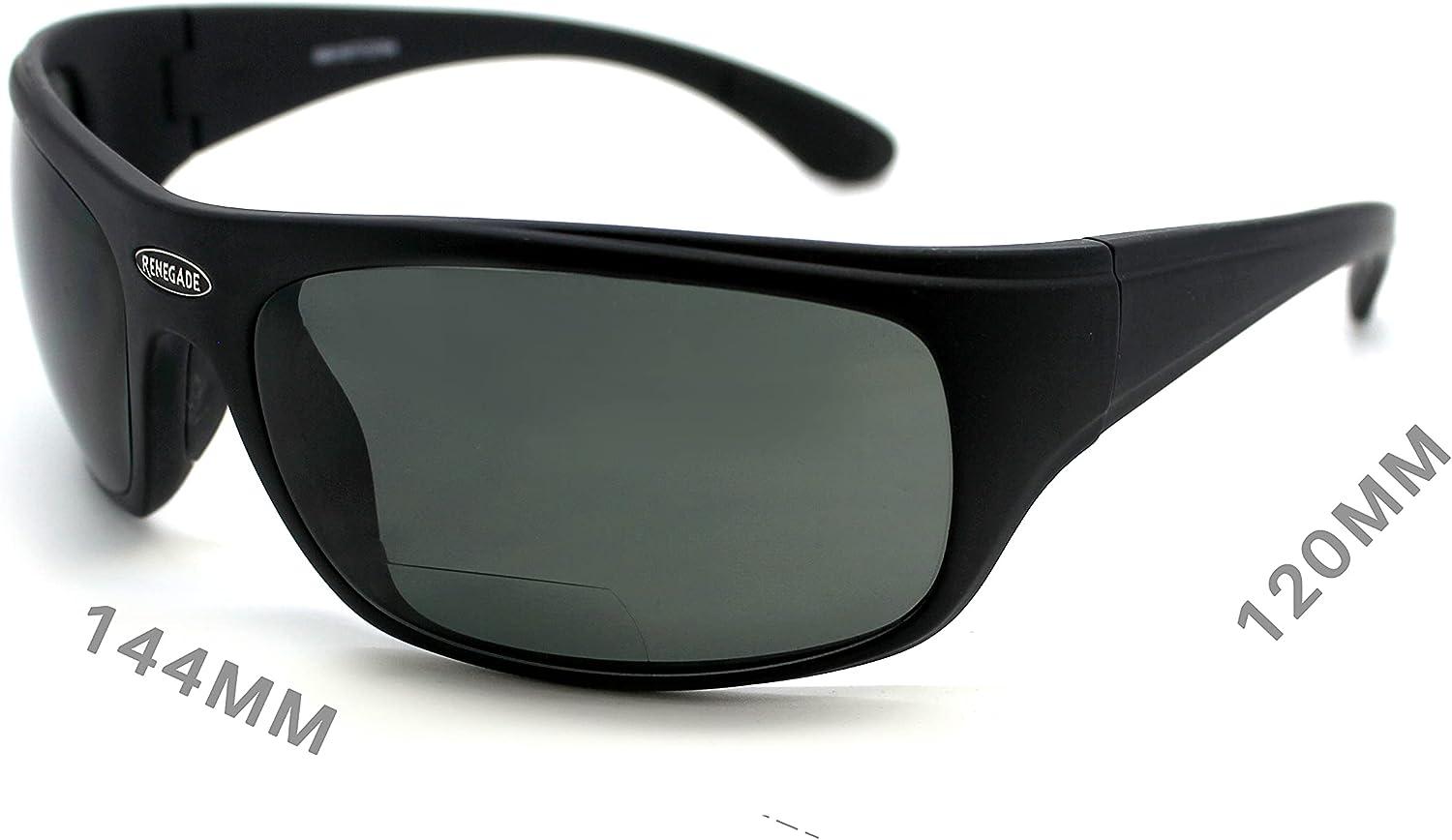 Renegade Patented Bifocal Polarized Reader Half Rim Men's Fishing  Sunglasses 100% UV Protection with Microfiber Bag