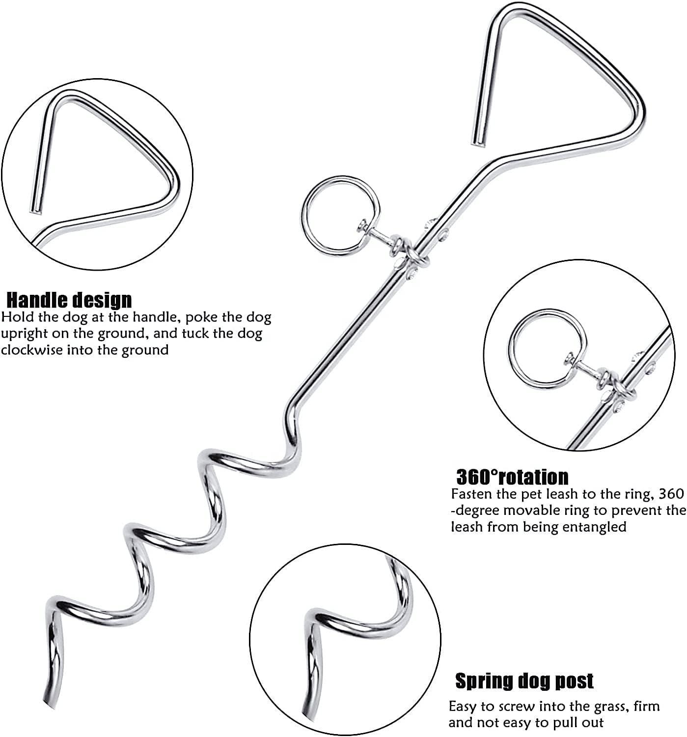 Premium Pet Tie Out Stake U2013 Heavy Duty Portable Screw Twist In Ground  Anchor Fits Mid