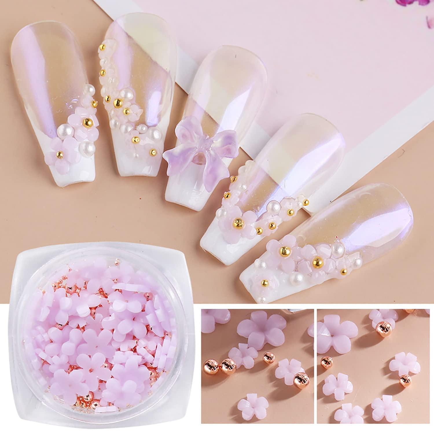 Buy 3d Flower for Nails, SILPECWEE Flower Nail Charms Caviar Beads Nail  Pearls Rhinestones Nail Art Charms Nail Flower Design Nail Decorations for  Acrylic Nails (2 Boxes) Online at Low Prices in