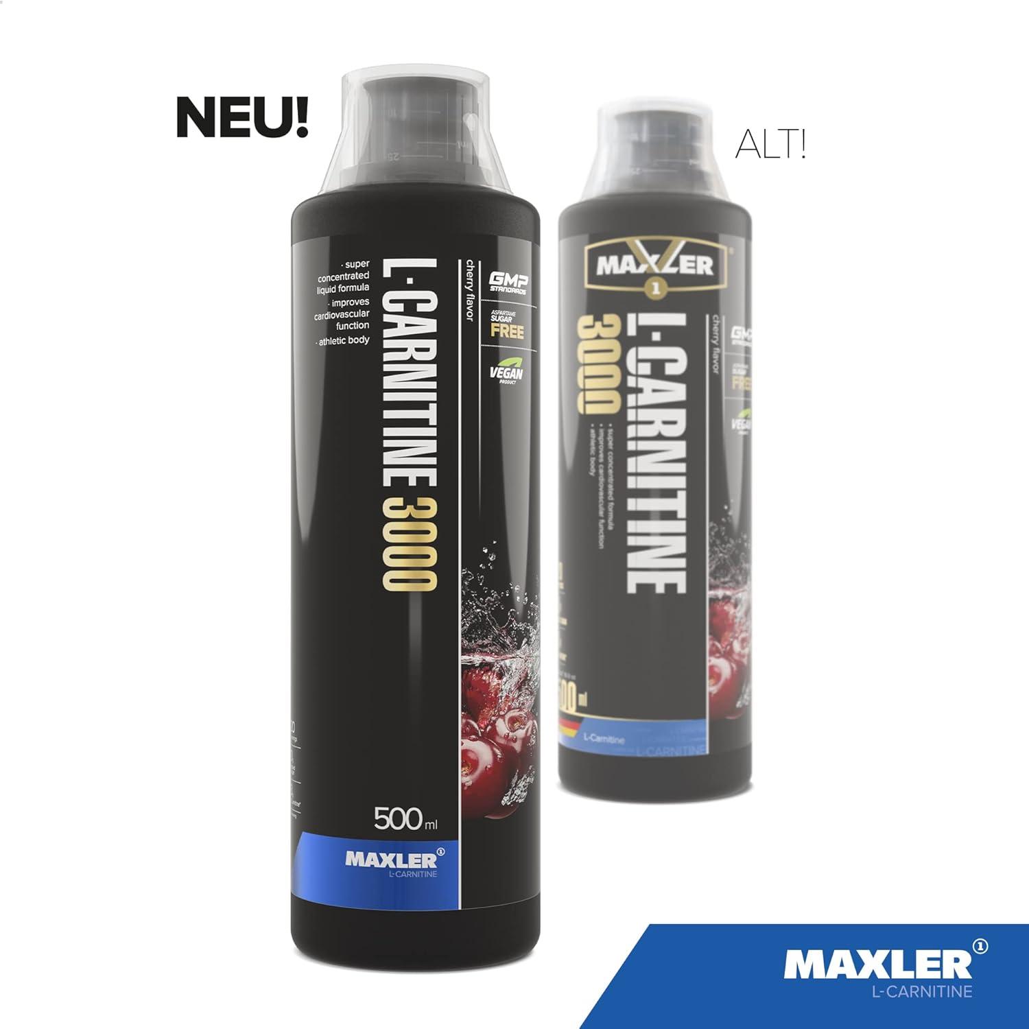 Maxler L-Carnitine 3000 - Vegan Cherry Liquid Supplement 500ml - 3000mg per  Serving 20 Portions - High-Dose Nutritional Goodness | Buy Now with Express  International Delivery