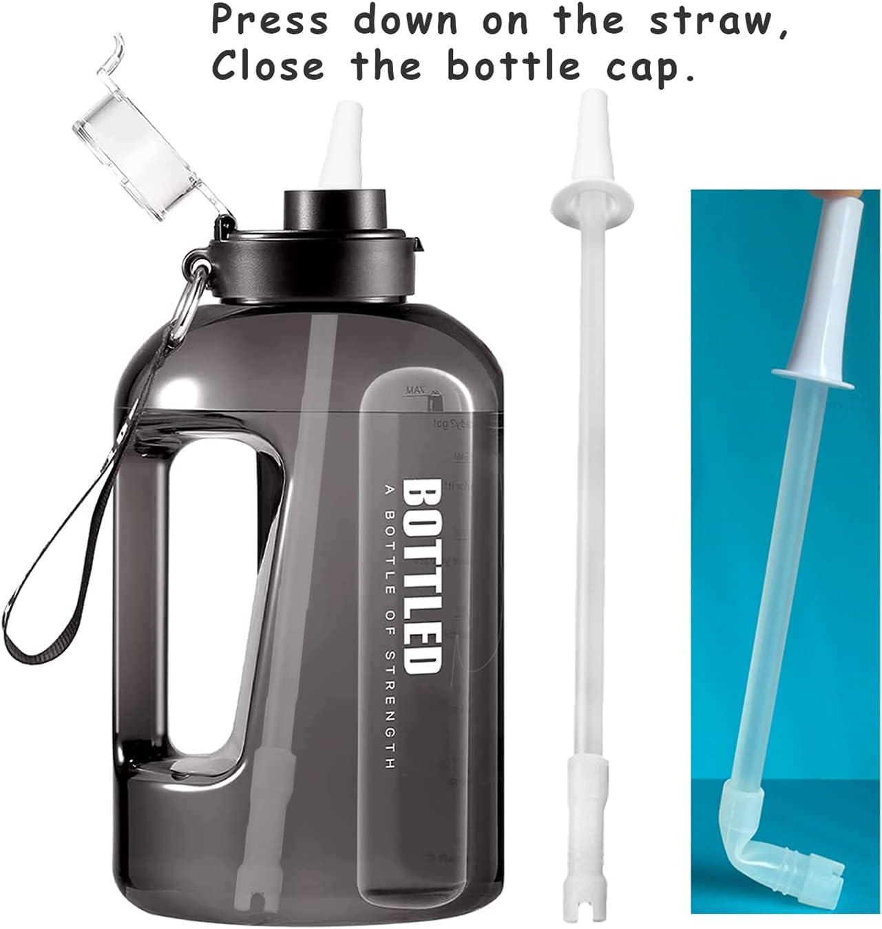 Delove Universal Long Straws for Gallon Water Bottles Set of 4 Replacement Straws Fits Half