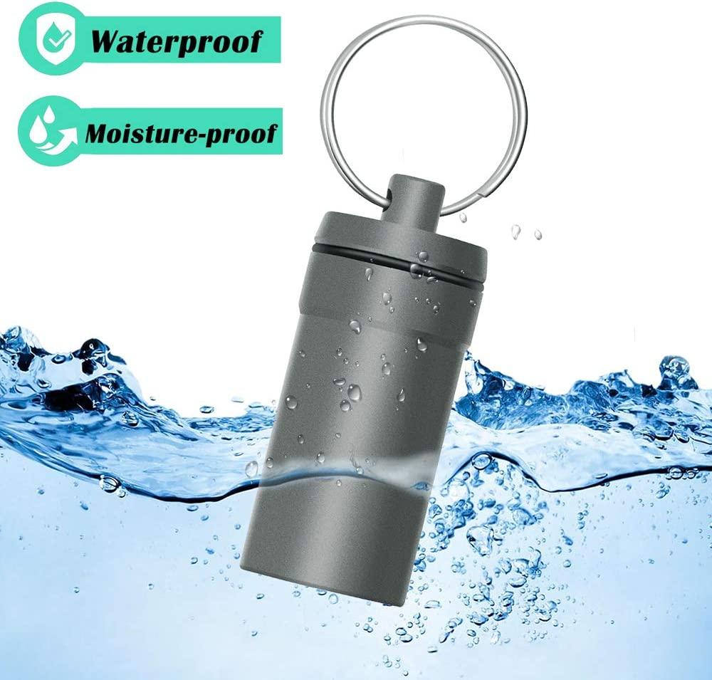 3 Packs Waterproof Aluminum Pill Fob Container, EFFIET Nitro Bottle