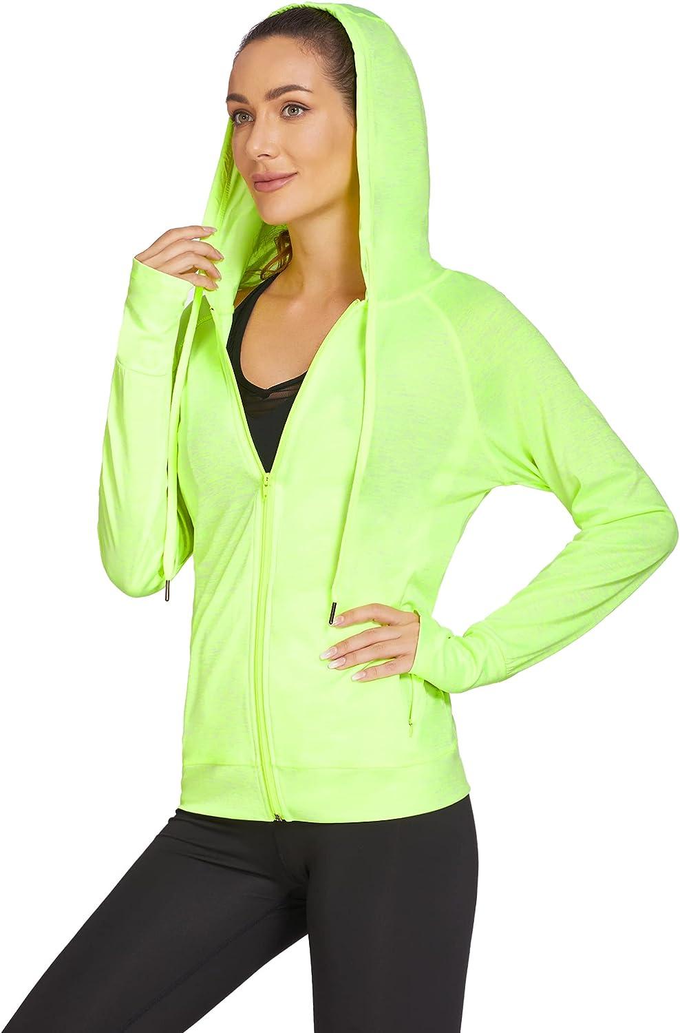 ELESOL Women's Athletic Hoodies Long Sleeve Workout Hooded Jacket