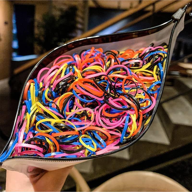 Elastic Hair Ties Rubber Bands for Girls 1000Pcs Colorful Hair