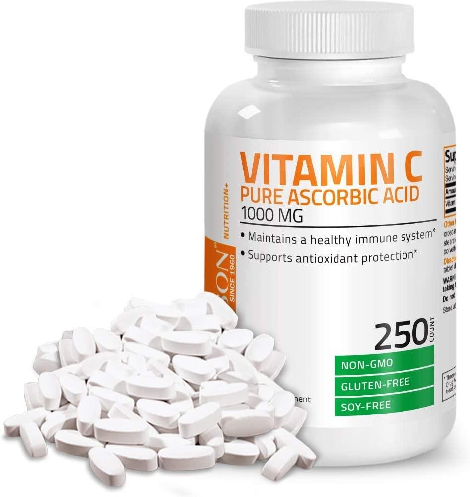 Vitamin C 1000 mg Premium NonGMO Ascorbic Acid Maintains Healthy