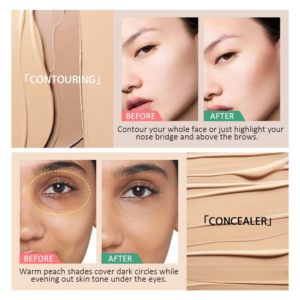 Waterproof Professional Color Corrector for Dark Circles Red Marks  Scars,Longwear&Easy to Apply. Colors Correcting Concealer Palette&Creamy  Concealer Palette 